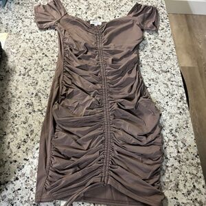 Brown mini dress